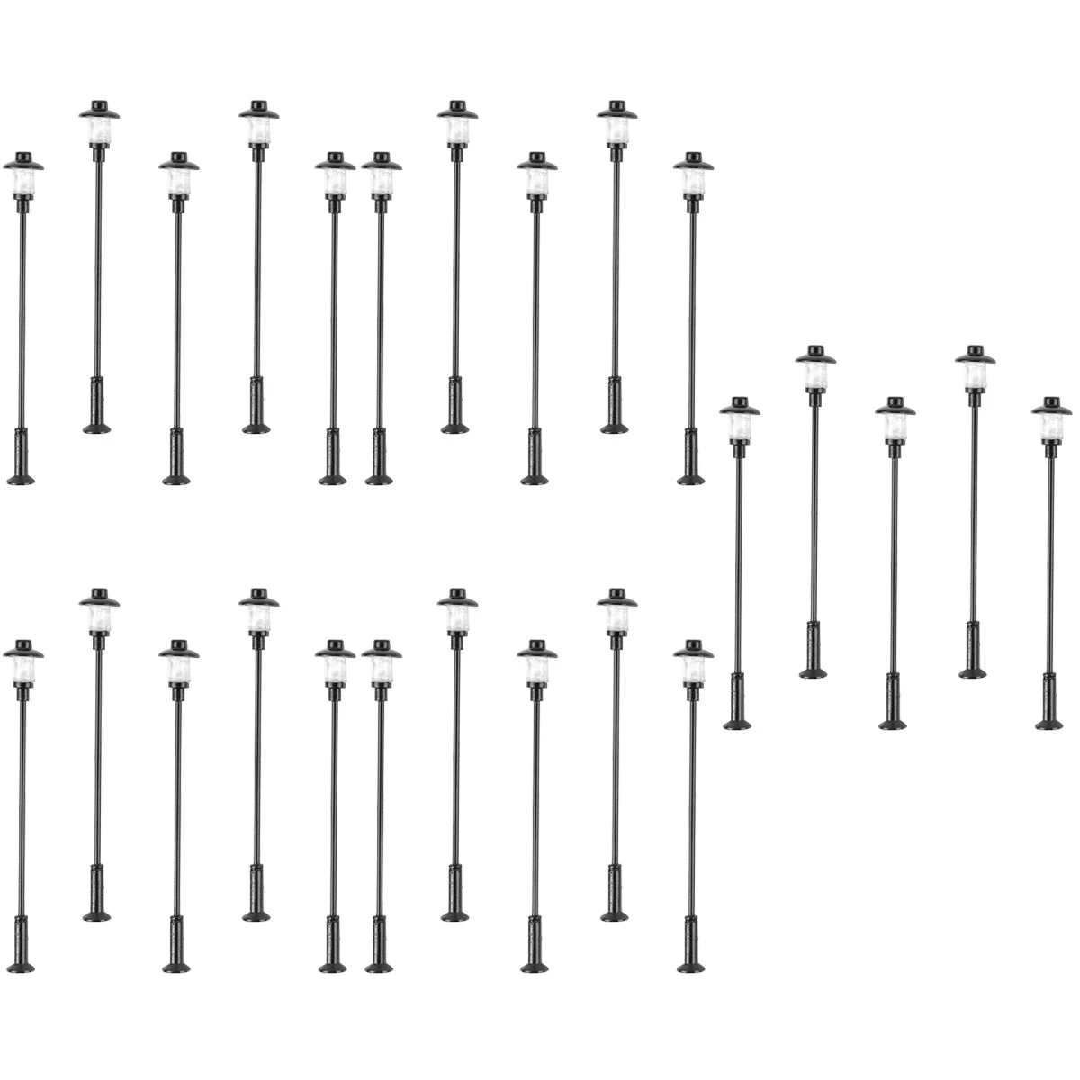 

25 pcs Micro-landscape House Decorative Stand Table Railway Tiny Street Lamp Model Street Lamp Model Lamppost Model