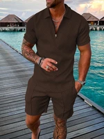 new summer suit hawaiian beach short sleeve polo shirt shorts soft breathable high quality casual clothing mens sets s 4xl