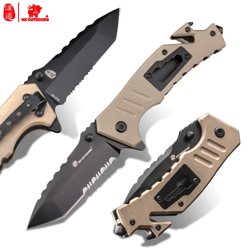 

HX OUTDOORS high hardness outdoor tactics knife portable folding knife car camping self-defense knife hunting survival knife