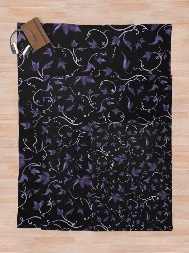 Одеяло Twirling Vines фиолетового и серого цвета для волос мягкий плед диван-кровать