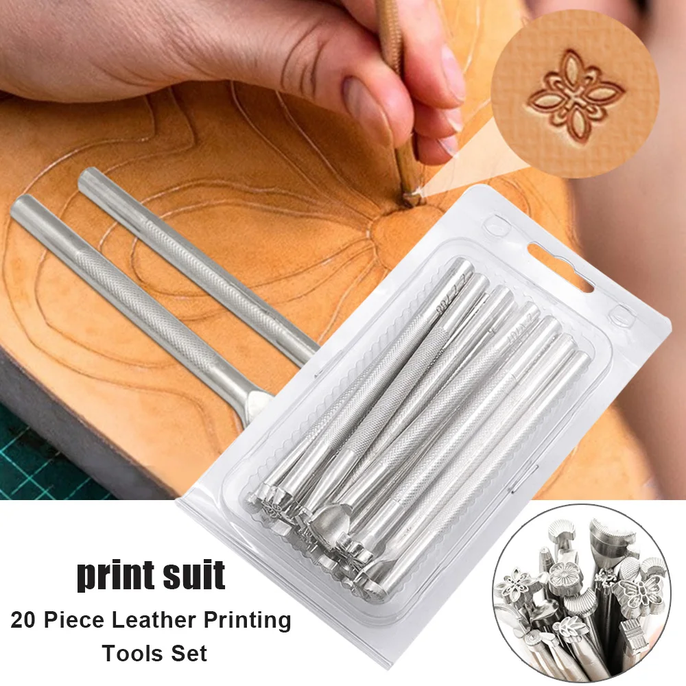 

Leather Stamping Tools Set Different Shape Pressing Punch Set Leather Craft Tool for DIY Beginners and Professionals MAZI888