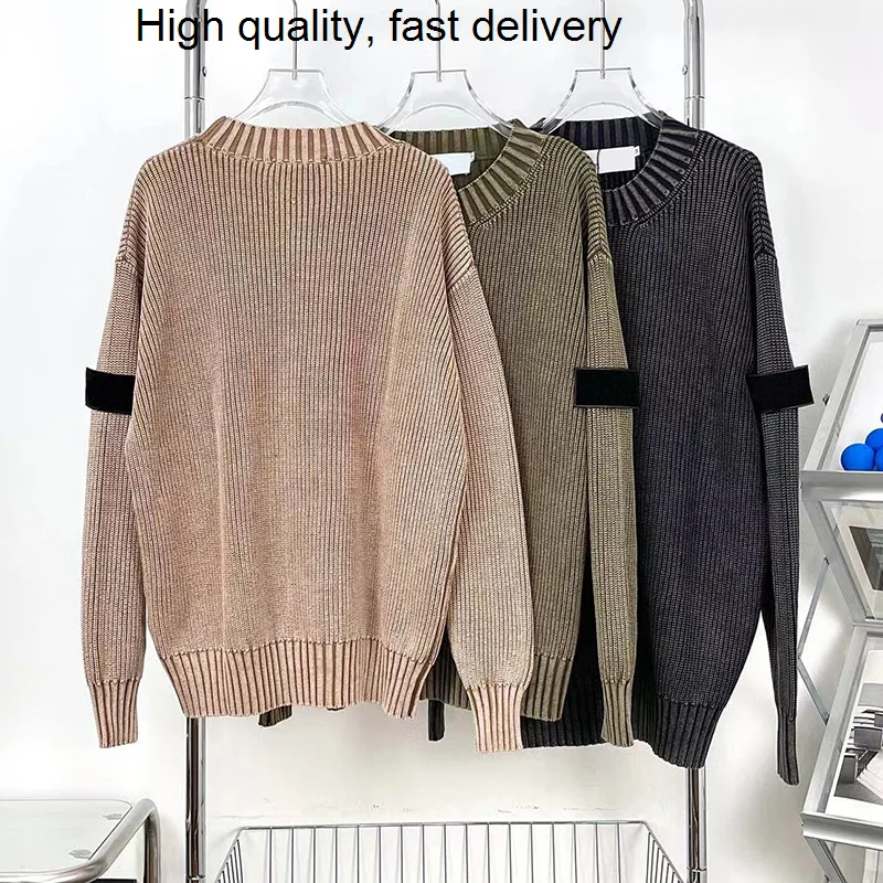 

Knitted Autumn Winter Sweater Men High Streetwear Round Neck Pullover Sueteres Para Hombre MA549