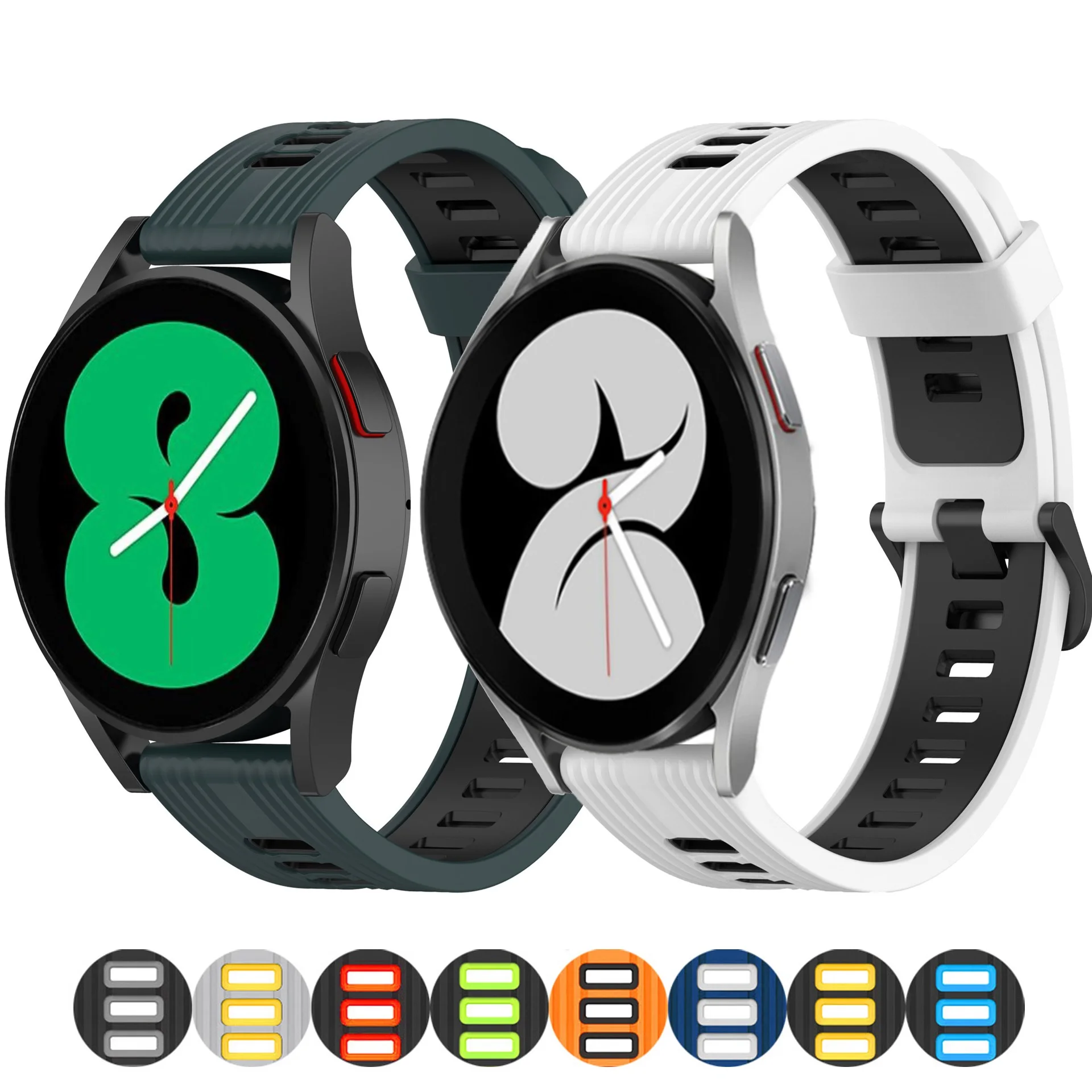 

20mm 22mm Band for Samsung Galaxy Watch 4/Classic/46mm/42mm/active Gear s3 silicone bracelet correa Huawei GT/2/GT2/3 Pro strap