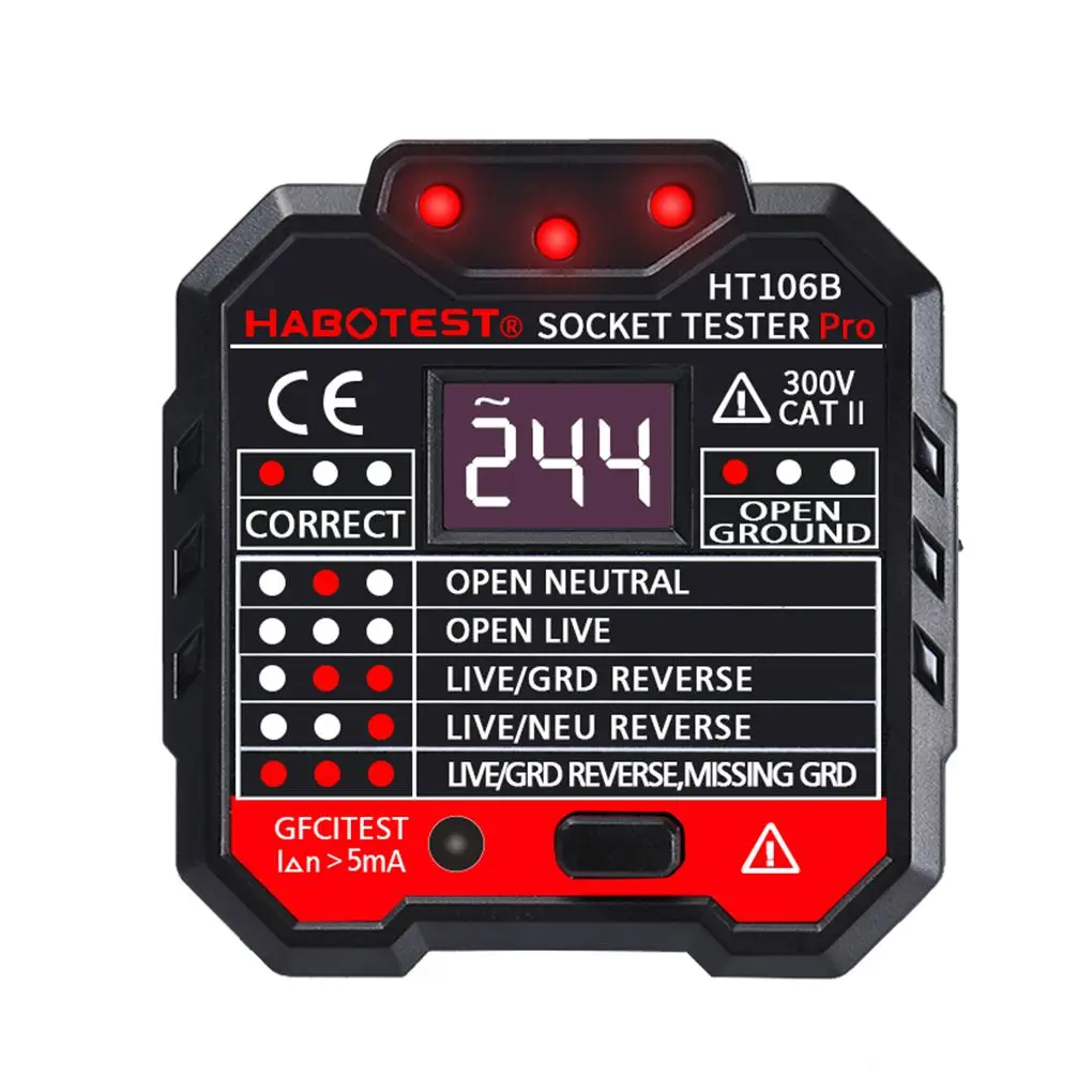 

Портативная профессиональная Автоматическая электрическая розетка для домашнего использования, тестер проводки, детекторы, вилка стандар...