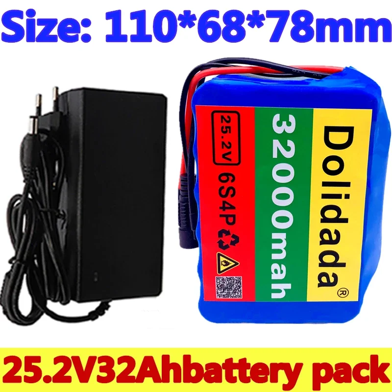 

6s4p 24V 32Ah 18650 Battery Lithium Battery 25.2v 32000mAh Electric Bicycle Moped /Electric/Li ion Battery Pack with charger