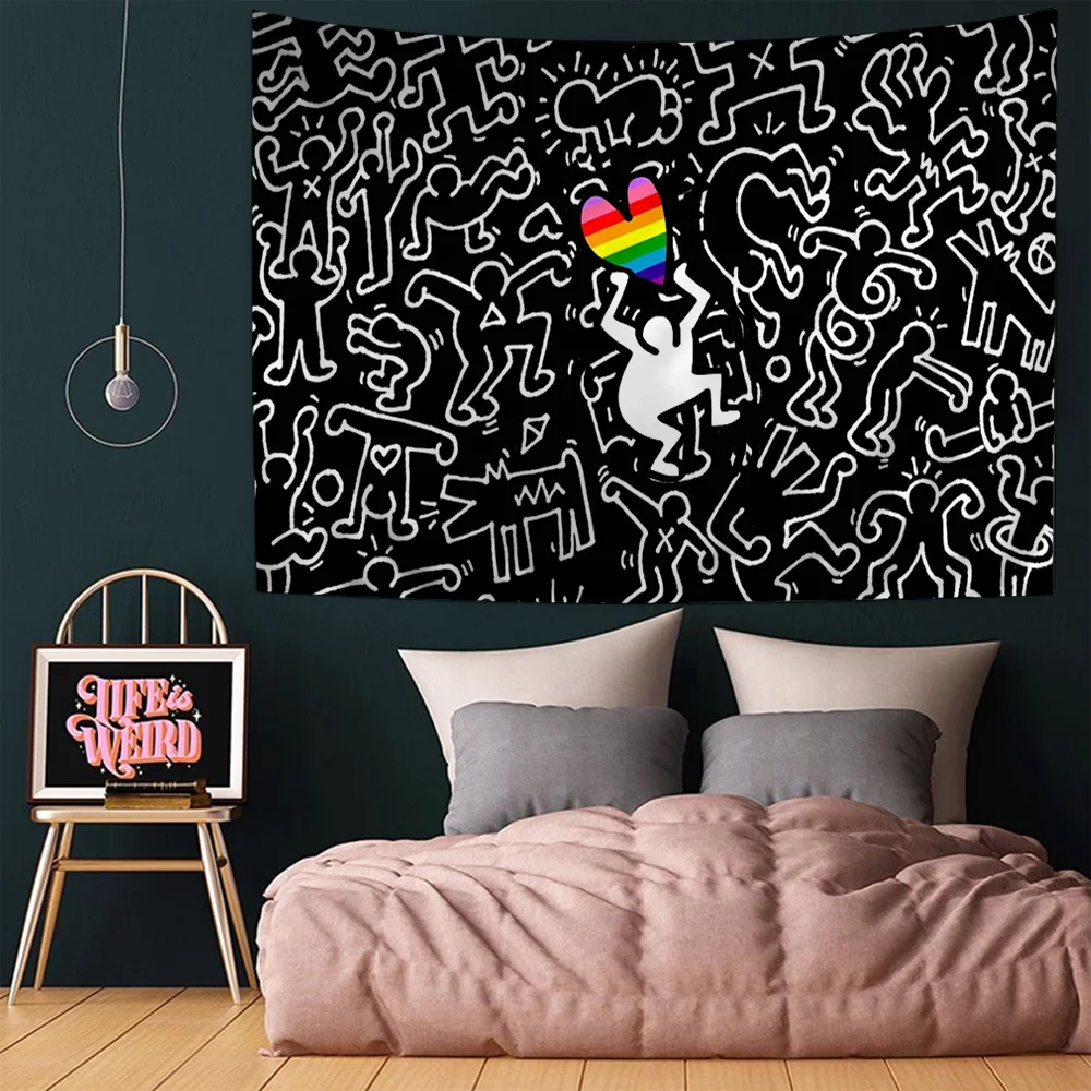 Art Safe Sex K-Keith H-Haring мультяшный гобелен богемные настенные гобелены Мандала листы