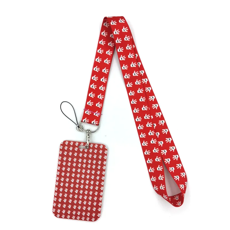 

Red Mickey Hand Key lanyard Car KeyChain ID Card Pass Gym Mobile Phone Badge Kids Key Ring Holder Jewelry Decorations
