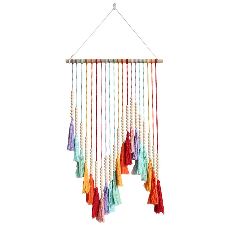 

Hand-Woven Color Macrame Wall Hanging Ornament Bohemian Craft Decoration Gorgeous Tapestry For Home Livingroom Decor