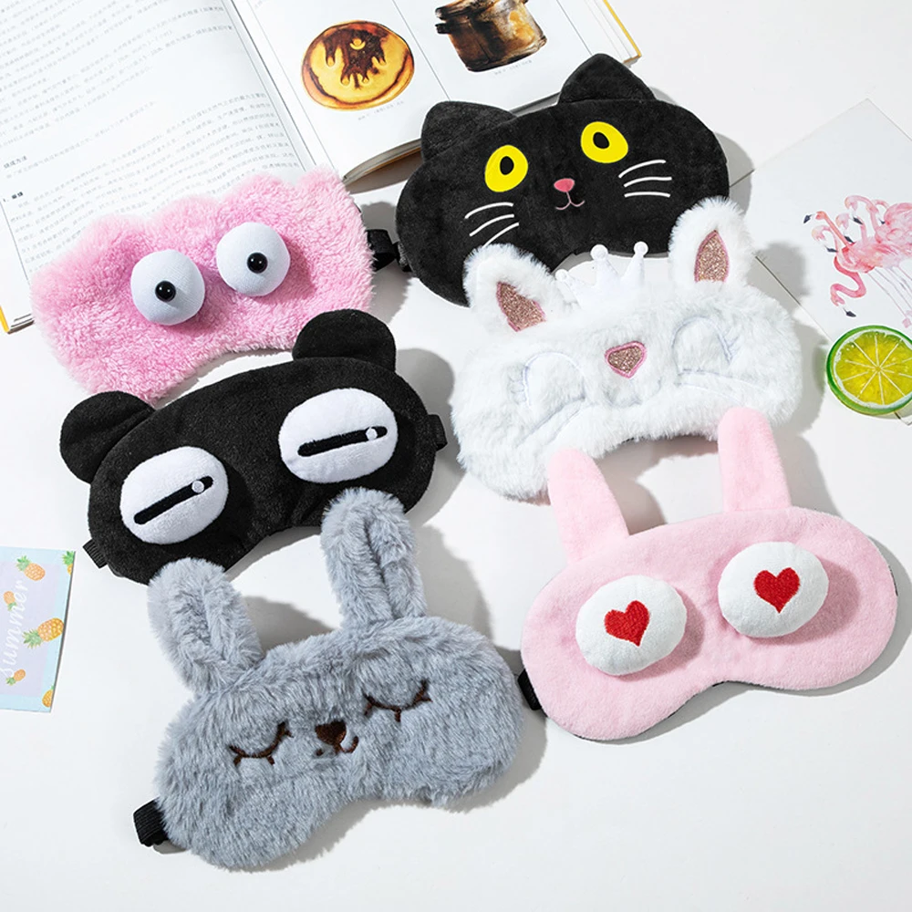 

Cute Cartoon Eye Mask Light proof Night Sleep Eye Patches Nap Travel Health Blindfold Soft Comfortable Eye Cover to Sleep Better