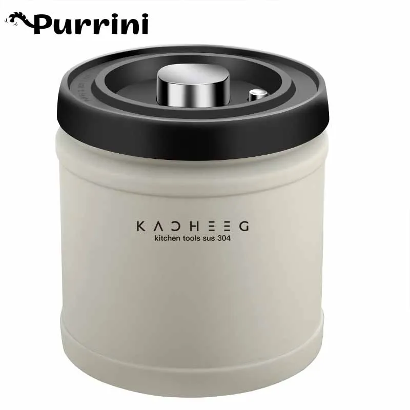 

2022 Stainless Steel Airtight Coffee Container Storage Canister Coffee Bean Jar Vacuum Sealed Cans food Kitchen Storage Organize