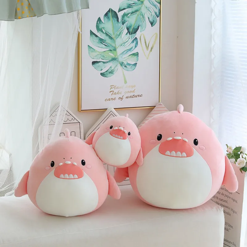 

30/50cm Kawaii Shark Plush Toy Stuffed Animal Soft Plushie Fat Shark Appease Pillow Doll Toys for Kids Girls Birthday Gift Deco