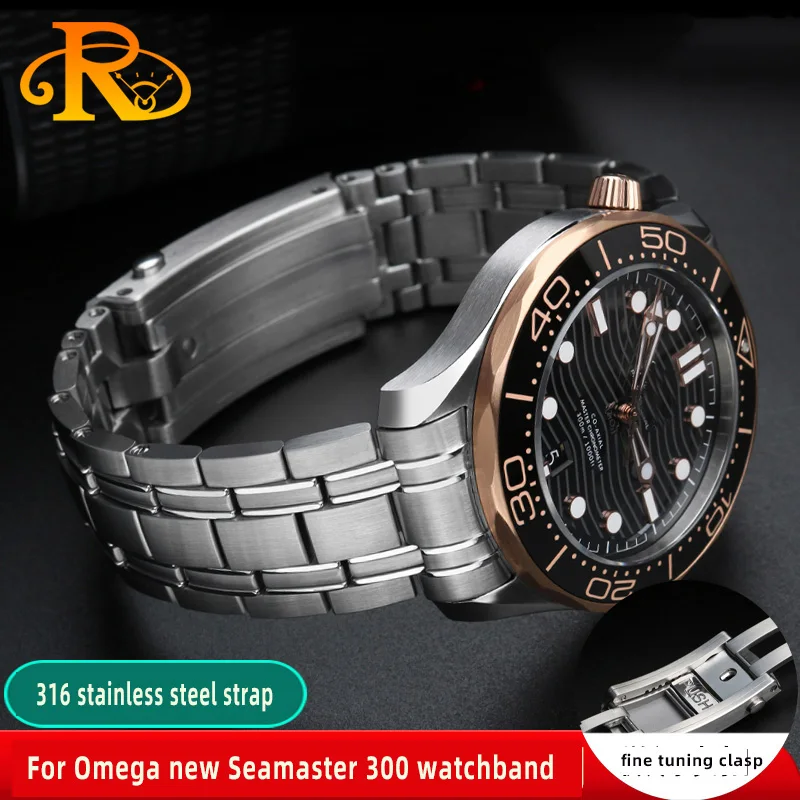 

Металлический ремешок 20 мм для часов Omega New Seamaster 300, браслет из нержавеющей стали 316L, браслет-цепочка для часов 210