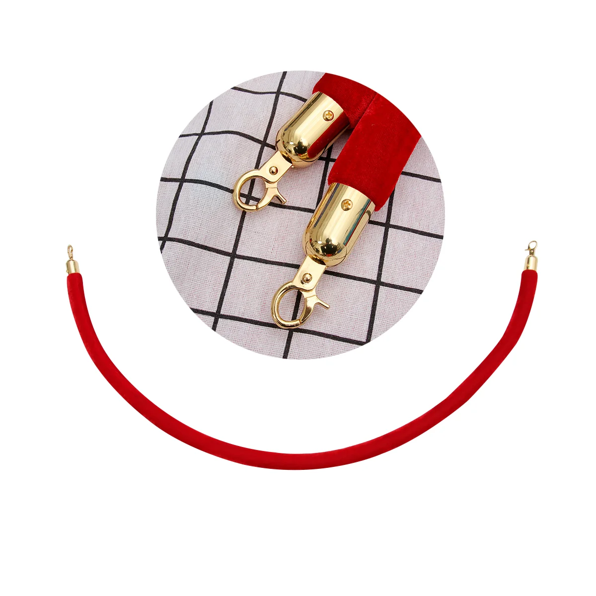 

Stanchion Rope, 5 Crowd Control Rope with Plated Hooks Queue Barrier Rope for Queue Occasion ( Red )
