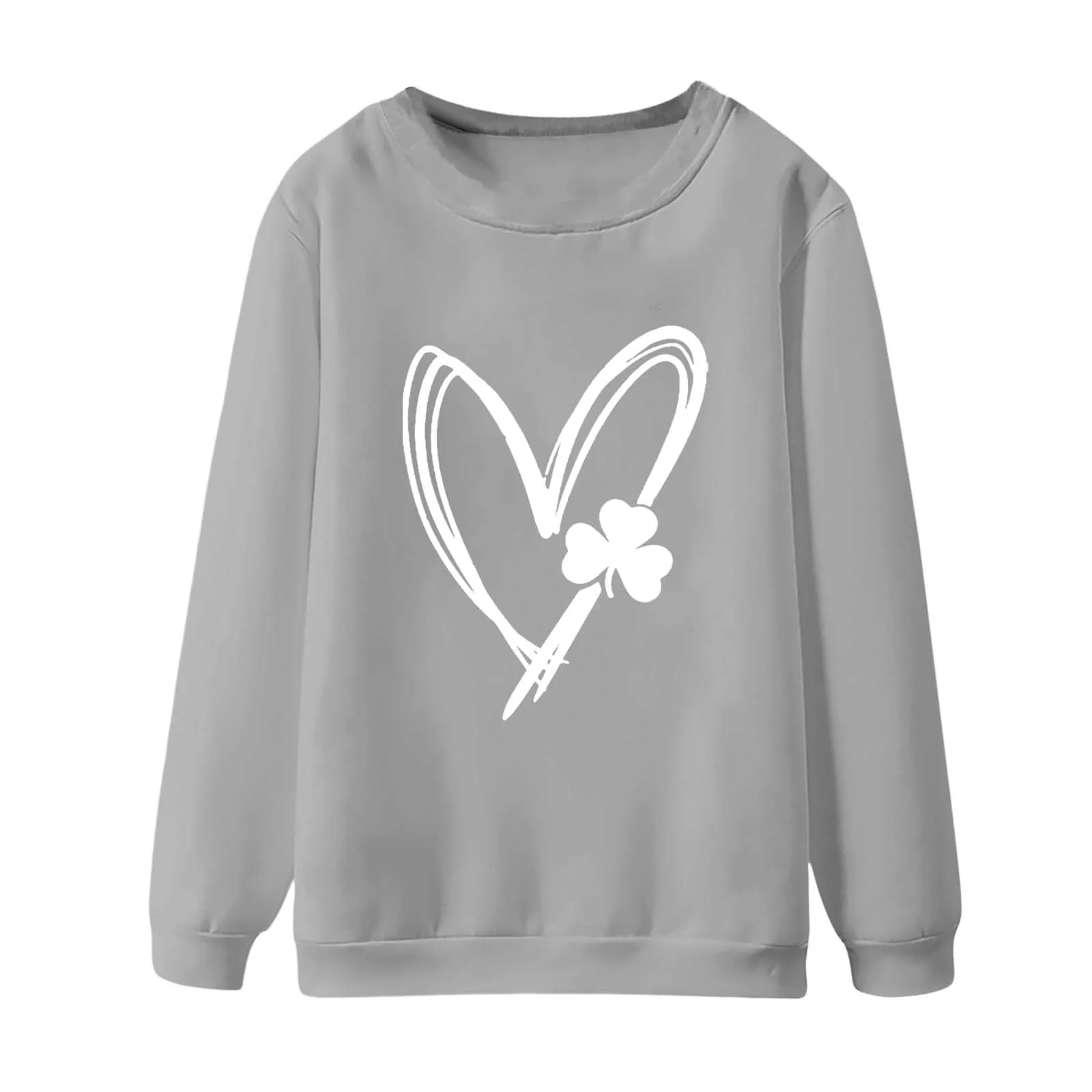 Свитер с узором Сочетание любви и клевера женские уличные толстовки в стиле
