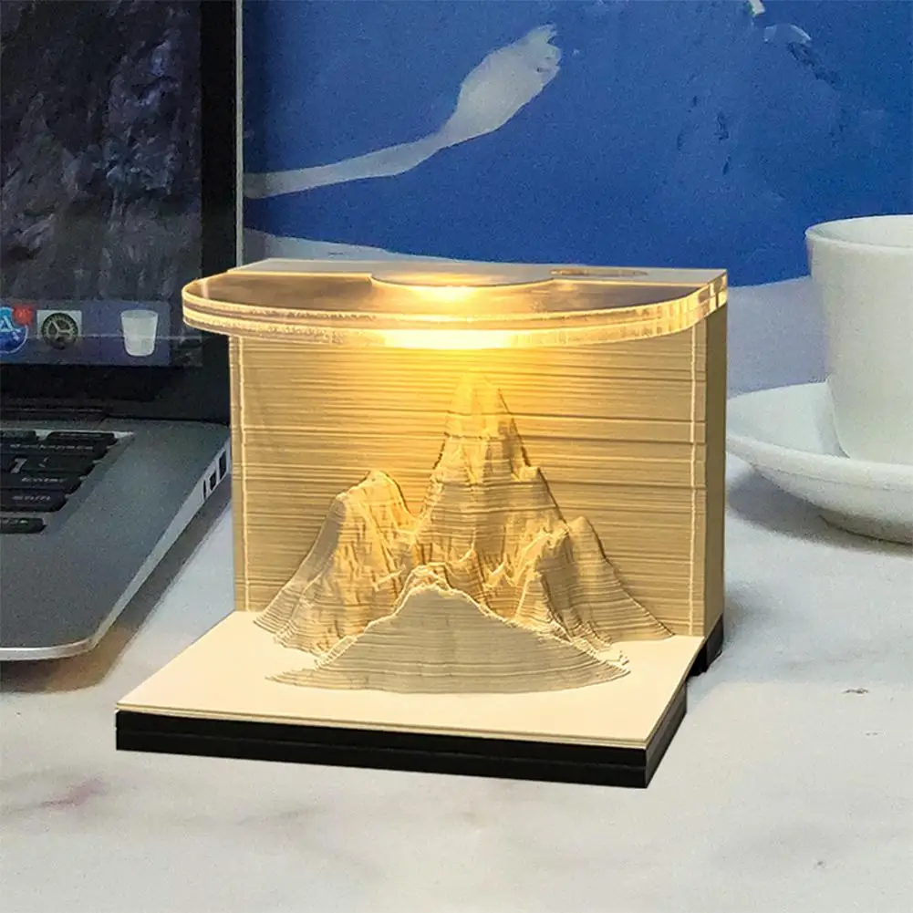 3D блокнот Снежная гора восхода солнца / космонавт для заметок блок липкая заметка