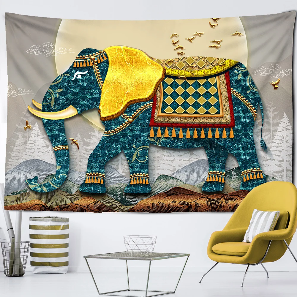 

Mandala Pattern Indian Elephant Tapestry Tree of Life Wall Hanging Decor Bohemian Beach Towel Polyester Thin Blanket Travel Mat