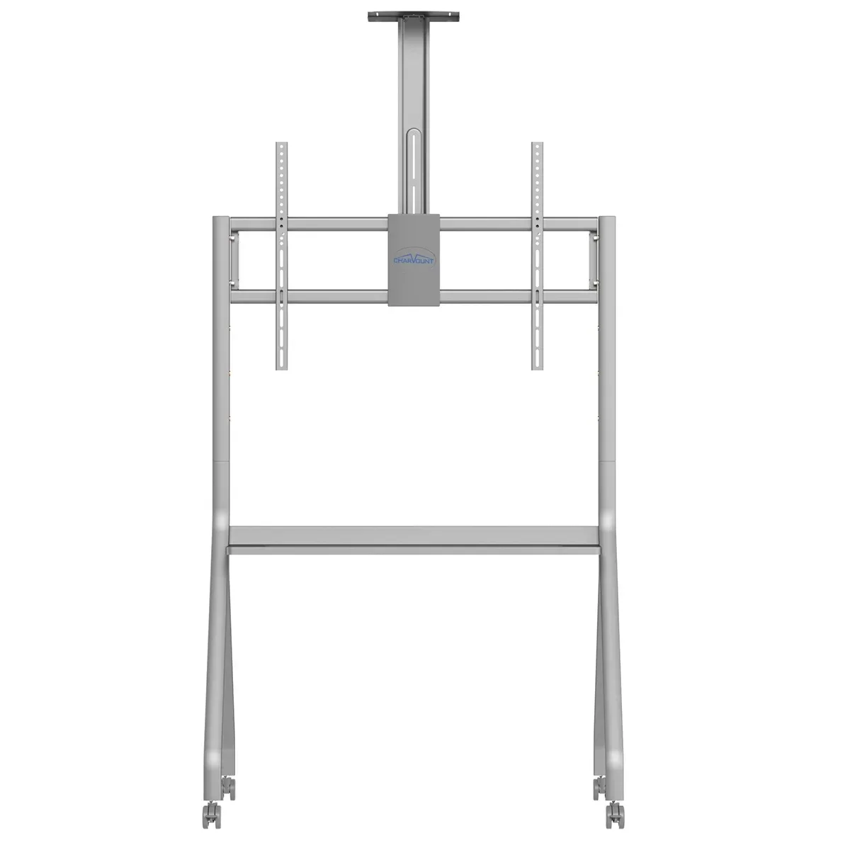 Фото Мобильная подставка для телевизора Charmount Max с колесами, белая, на колесиках №3