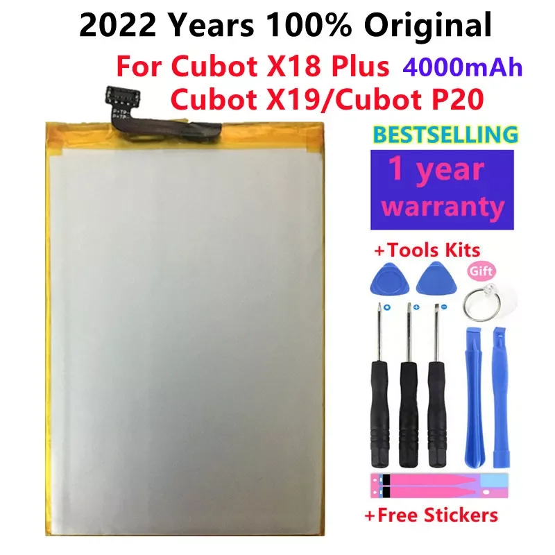 

NEW2023 2022 Years 100% Original For Cubot X18 Plus X19 P20 Battery 4000mAh High Capacity Replacement In Stock +Tools