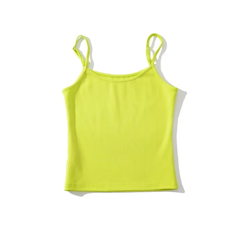 

Fluorescent Strap Vests 2023 Summer New Fashion Sexy Women's Crop Tops Sling Vest Camis