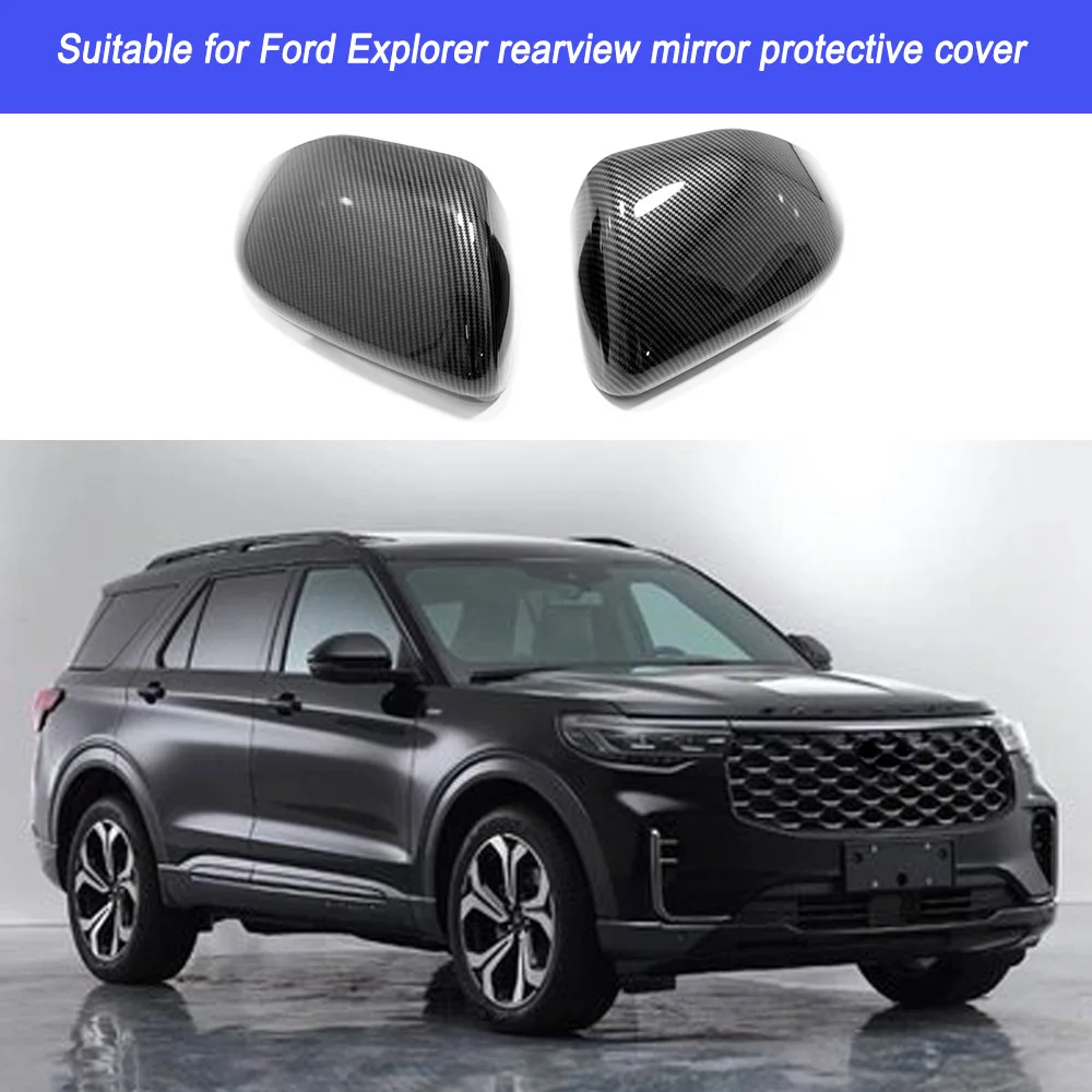 

For Ford Explorer 2023 2022 2021 2020 Car Accessories Styling Carbon Fiber Door Rear View Mirror Cover Scuff Plate Protector