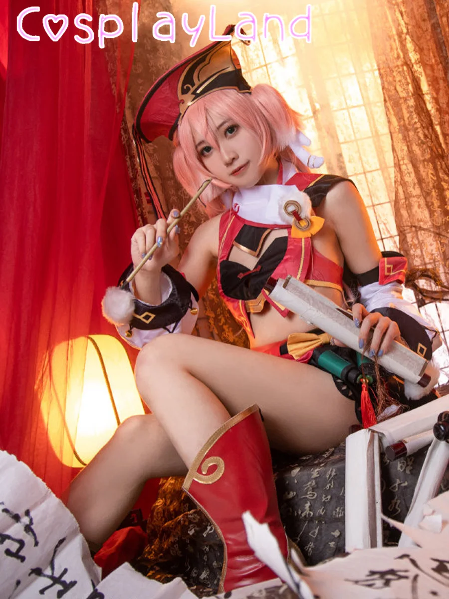 

Game Genshin Impact Cosplay Yanfei Costume Halloween Costumes for Women Suit Yan Fei Cosplay Fancy Lovely Role Play Outfit