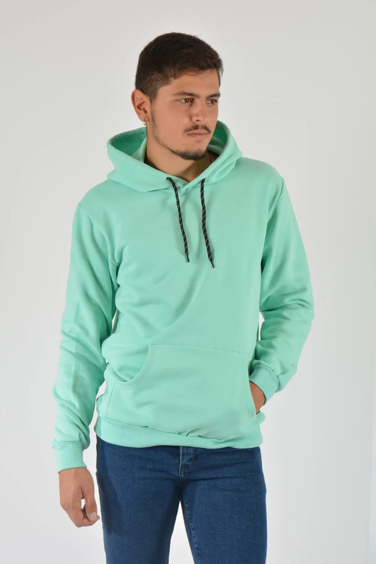 

Therapy Men Men 'S Hooded Long Sleeve Kangaroo Pocket Sweatshirt 20Y-5200375 Turquoise