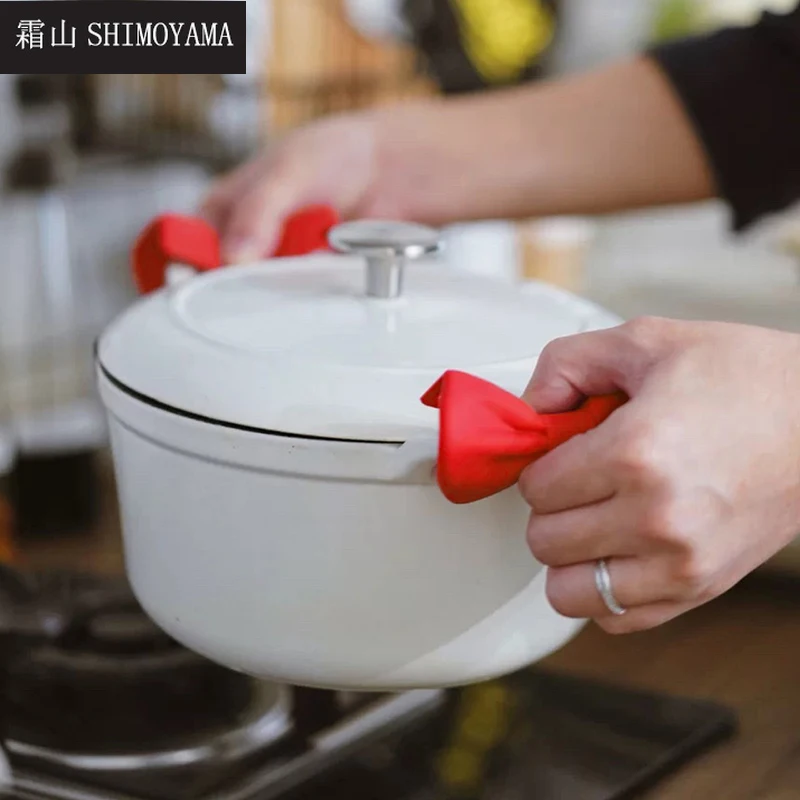 

SHIMOYAMA Kitchen Anti-Scalding Gloves Pot Hat Grip Silicone Heat Insulation Mitts for Cooking Baking Oven Hand Clip Hand Cover