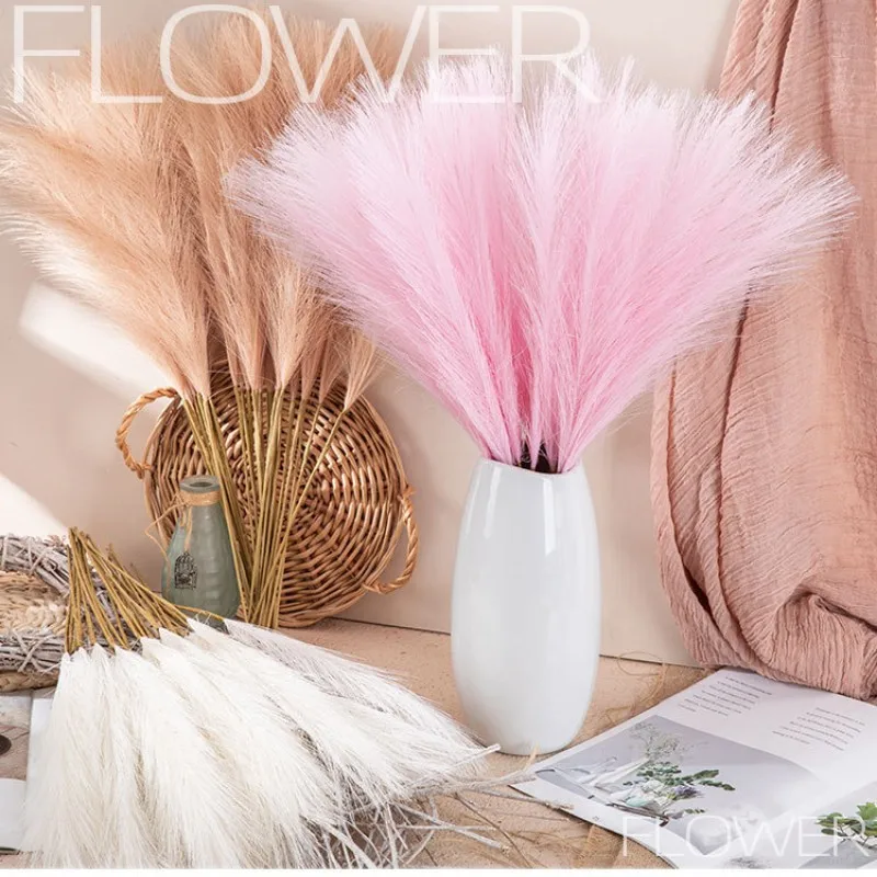 

5/10Pcs 55cm Artificial Pampas Grass Bouquet Holiday Wedding Party Home Decoration Plant Simulation DIY Fake Flower Reed Boho