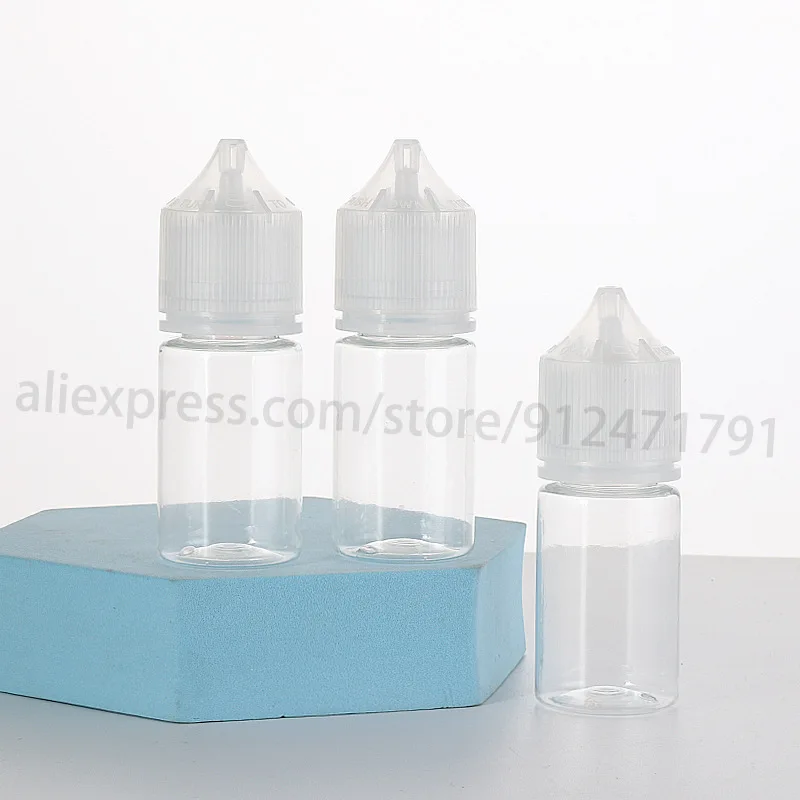 

5PCS 10ML 15ML 30ML PET Plastic Squeeze Bottle Dropper bottle reusable Child Resistant Cap and Easy Drip Tip