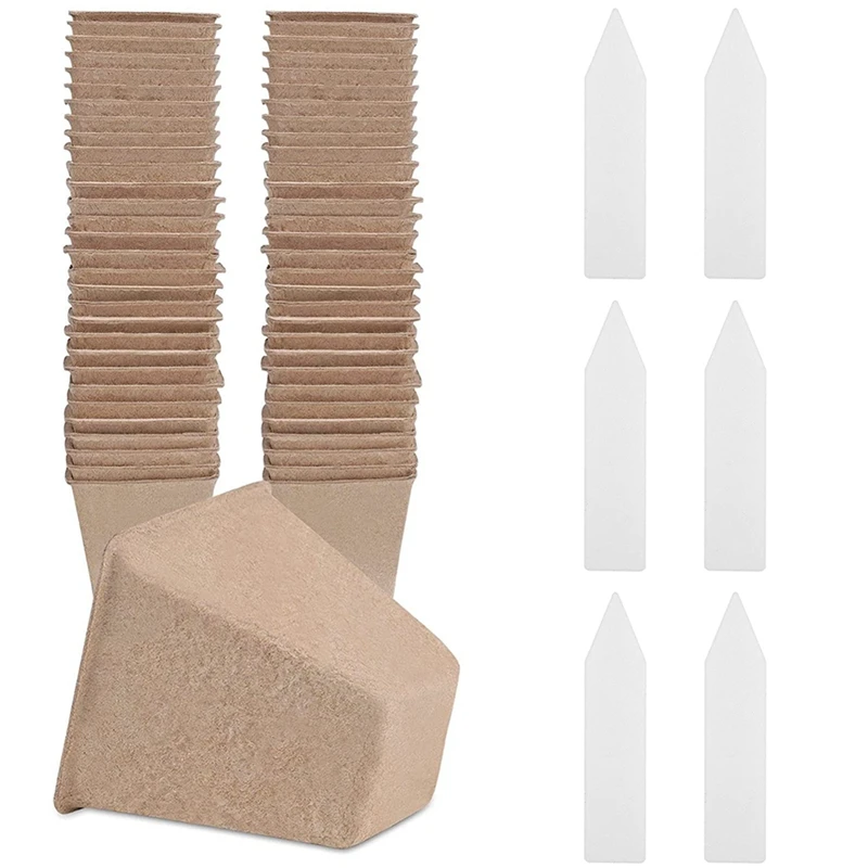 

120 Pieces Fibre Pots Seedling Pots Seed Starter Tray Kit Plant Biodegradable Seed Trays Seedling Pots Nursery Seed
