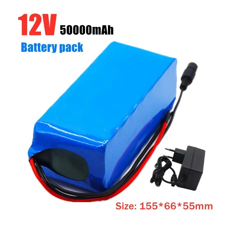 

New 100% 12V 50000mAh litium ion battery pack 18650 lithium battery protection board 12v 40000mAh inverter miner + 12.6V charger
