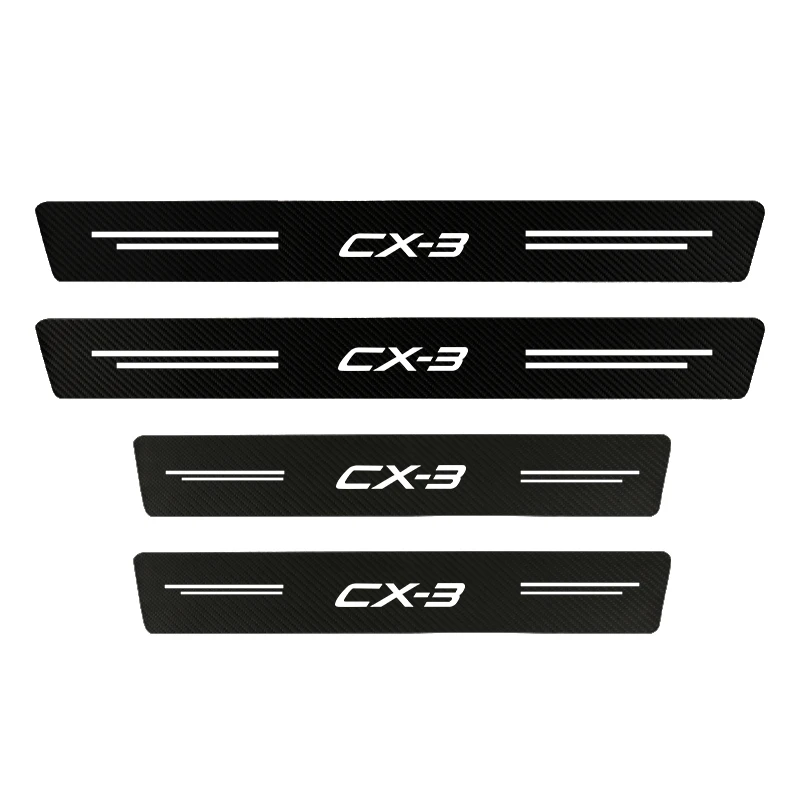 

Защитные наклейки на пороги автомобиля, 4 шт., кожаные карбоновые наклейки для Mazda CX3 CX 3