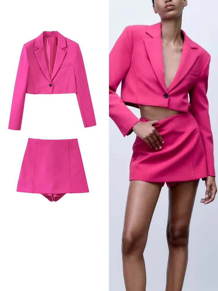 

TRAF Women Newest Short Blazers 2022 Fashion Simple Classic Office Jacket Elegant Mujer Outwear Autumn Design Chic Ins Stylish