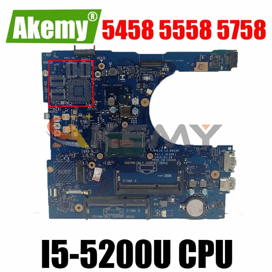 CN-0FRV68 для dell Dell Inspiron 5458 5558 5758 материнская плата ноутбука с LA-B843P 0FRV68 FRV68 100%