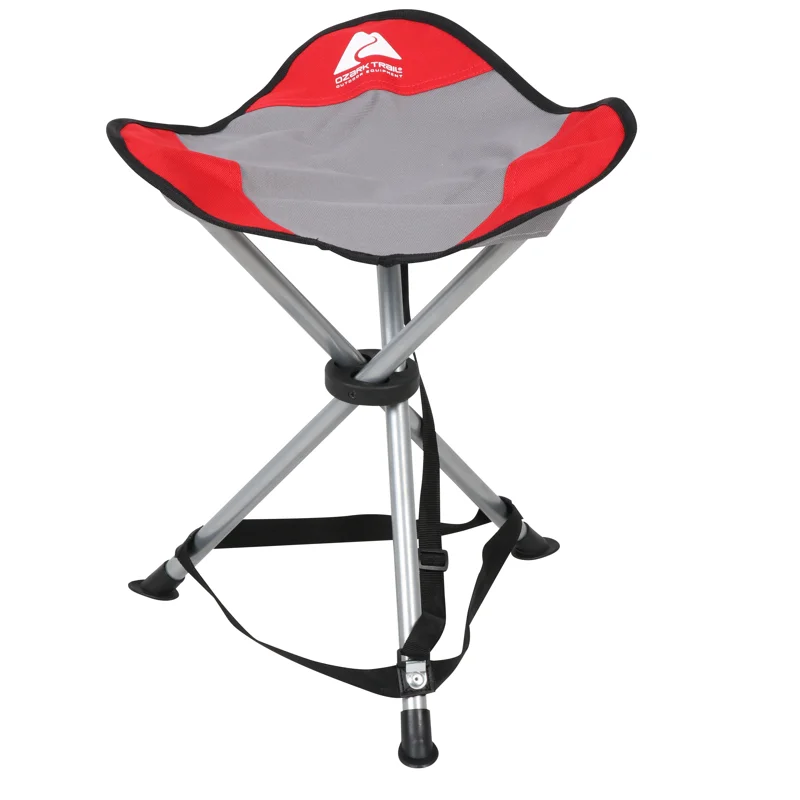 

Camp Stool with Carry Strap, Polyester, Red