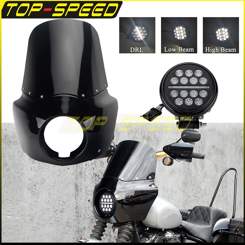 

Передняя обтекатель лобового стекла мотоцикла, искусственная фурнитура, комплект удлинителя фары для Harley Softail Low Rider 114 117 FXLRS 20-23