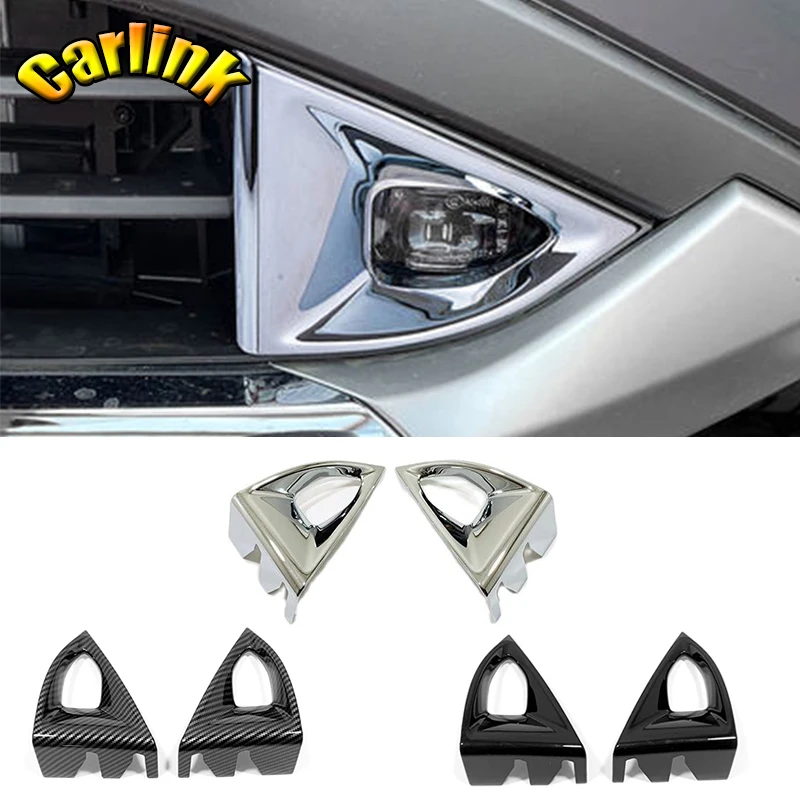 

For Nissan X Trail T33 Rogue 2021-2023 ABS Carbon/Chrome Car Front Fog Light Lamp Garnish Bezel Protector Cover Trim Accessories