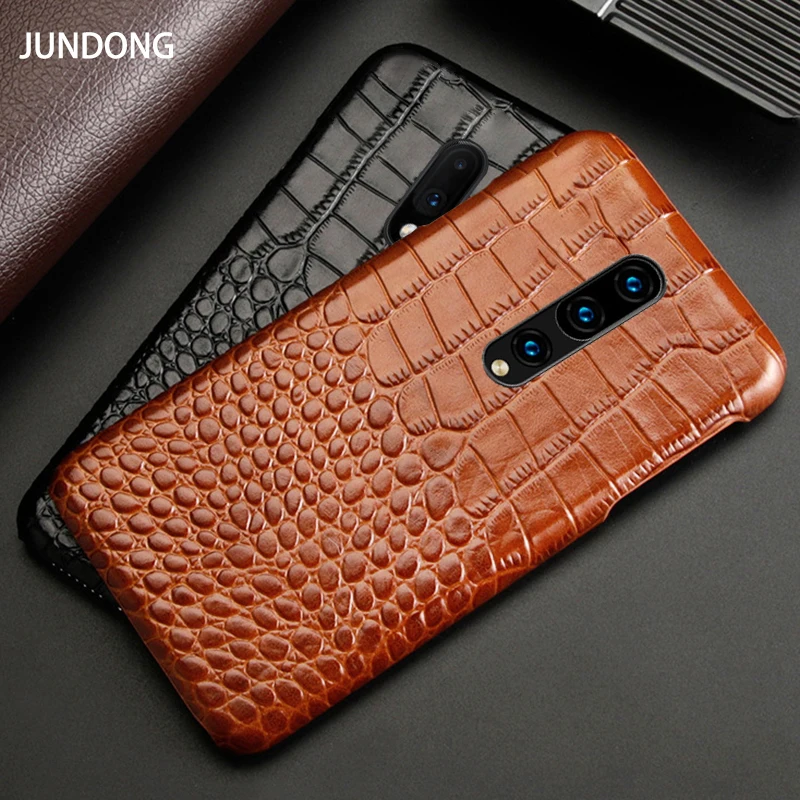 Genuine Leather Case For Oneplus 7 7 Pro 7T pro 1+ 5 5T 6 6T case Phone Cover for one plus 3 3T Crocodile Texture Case