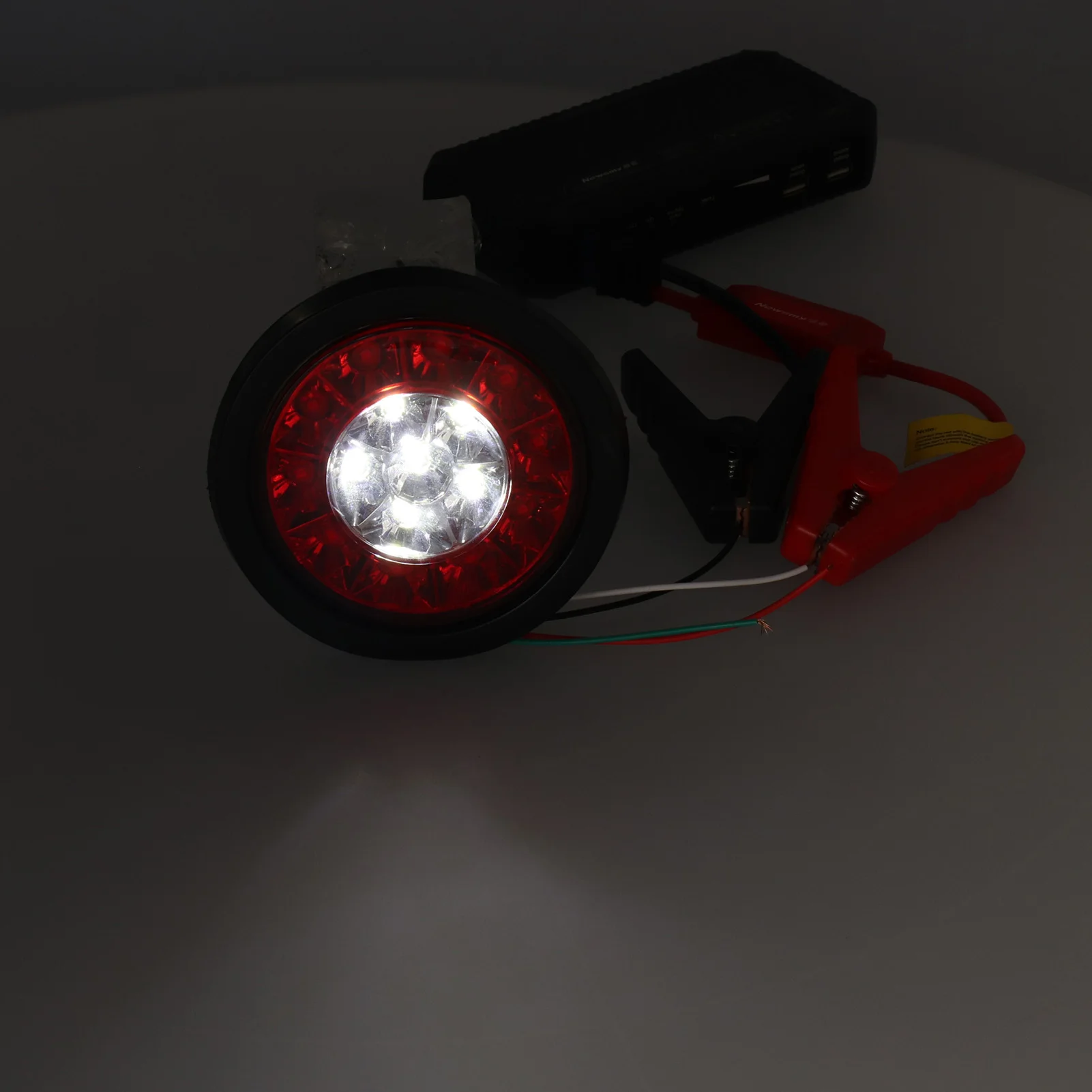 12-24V 16LED Круглый задний фонарь Красно-белого цвета яркий сигнал поворота для