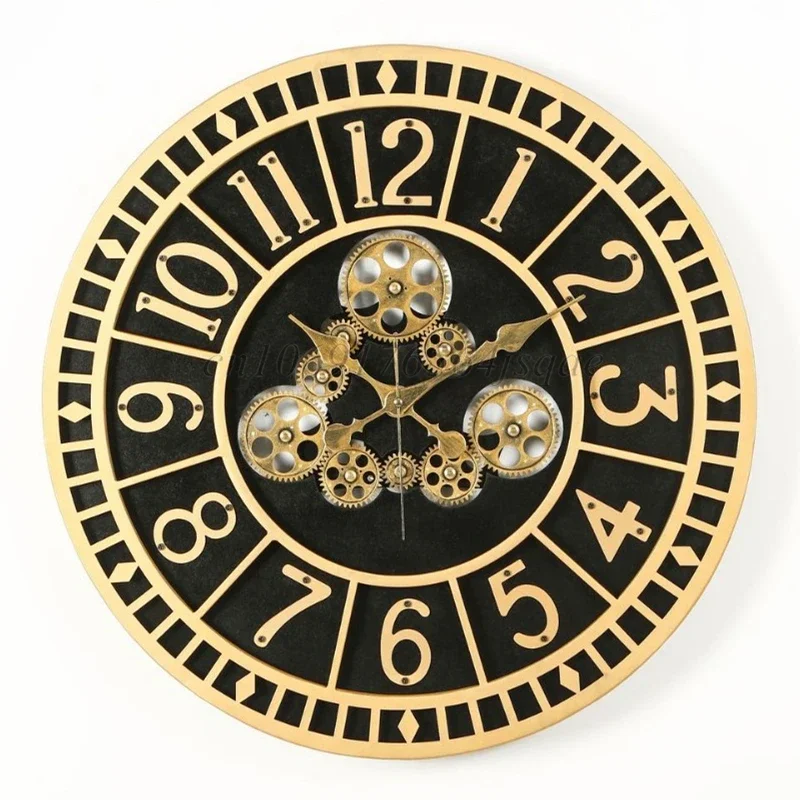 Часы настенные кварцевые в стиле стимпанк промышленные большие тихие