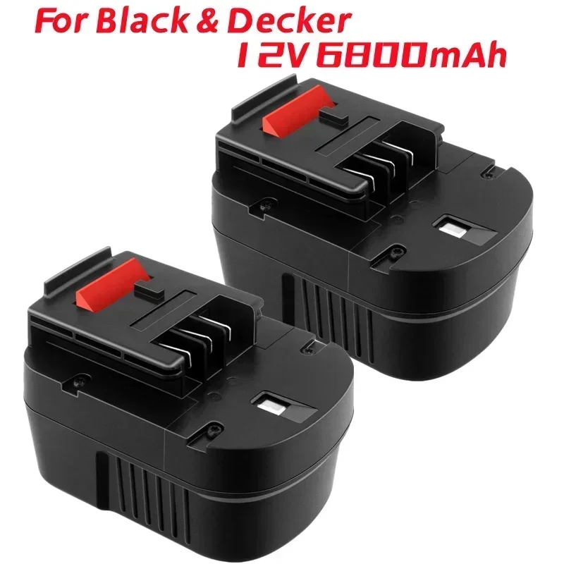 Фото 【Обновление до 6800 мАч】 Аккумулятор 12 В 6800 Ач для батареи Black & Decker HPB12 FSB12 FS120B FS120BX A12 A1712 №1