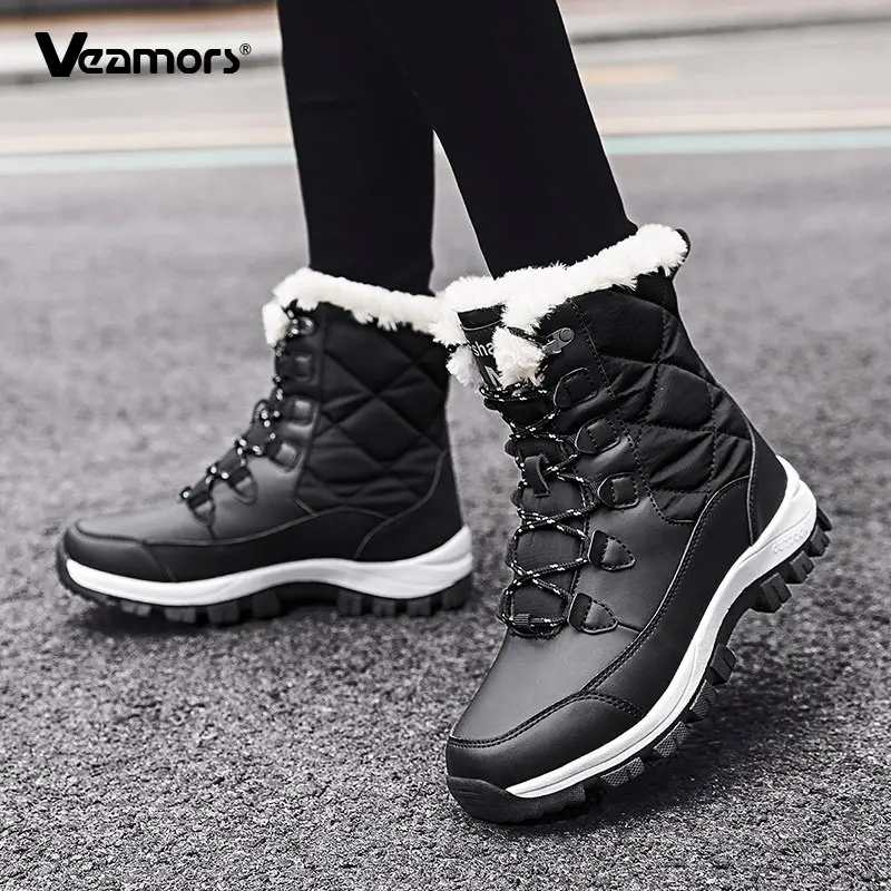 

Women Snow Boots Warm Winter Boots Thick Plush Non-slip Wear-resistant Boots Fashion Women Cotton Shoes Warm Botas Mujer