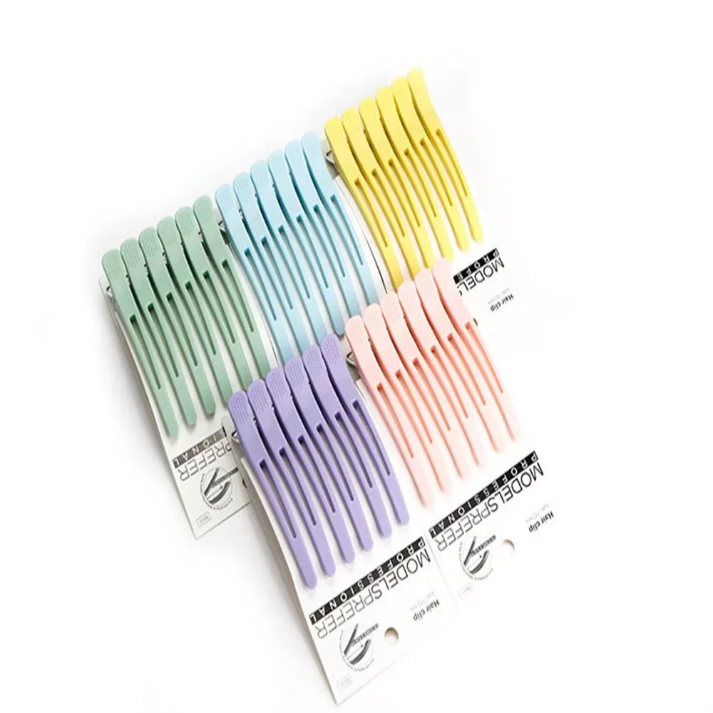 

NEW IN 6Pcs Professional Hairdressing Salon Hairpins Plastic Single Prong DIY Alligator Hair Clip Hair Care Hair Clamps Styling