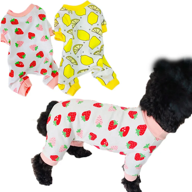 

Strawberry Pattern Dog Clothes Dog Jumpsuit Pajamas Pullover Pets Shirt Pyjamas Tracksuit For Small Medium Dogs Chihuahua Yorkie