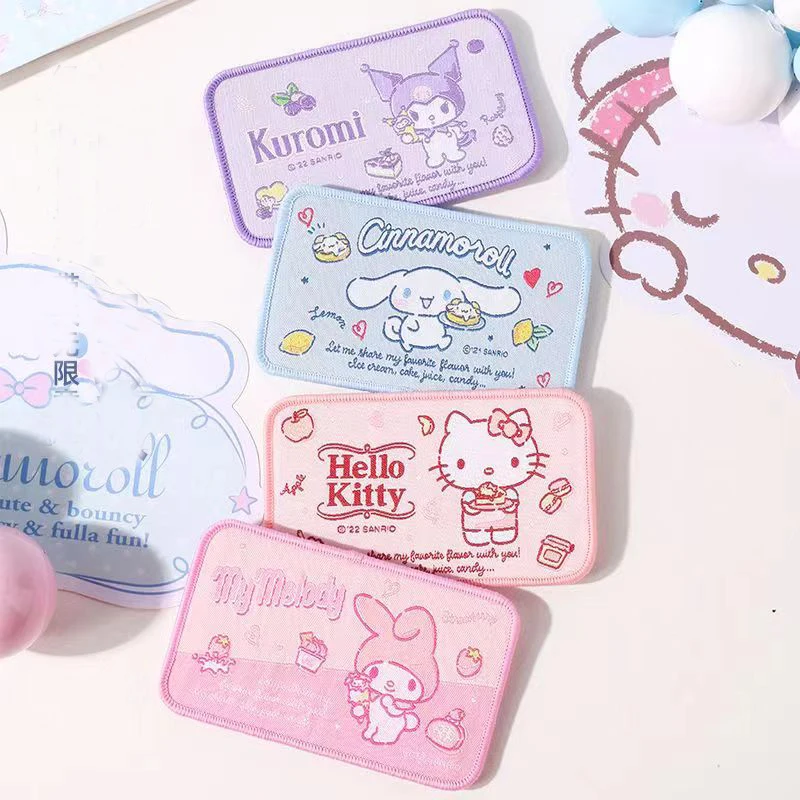 

Мультфильм Sanrio My Melody липучка фиолетовая Kuromi Милая Вышивка Милая бахрома Обычная шпилька для волос для девушек