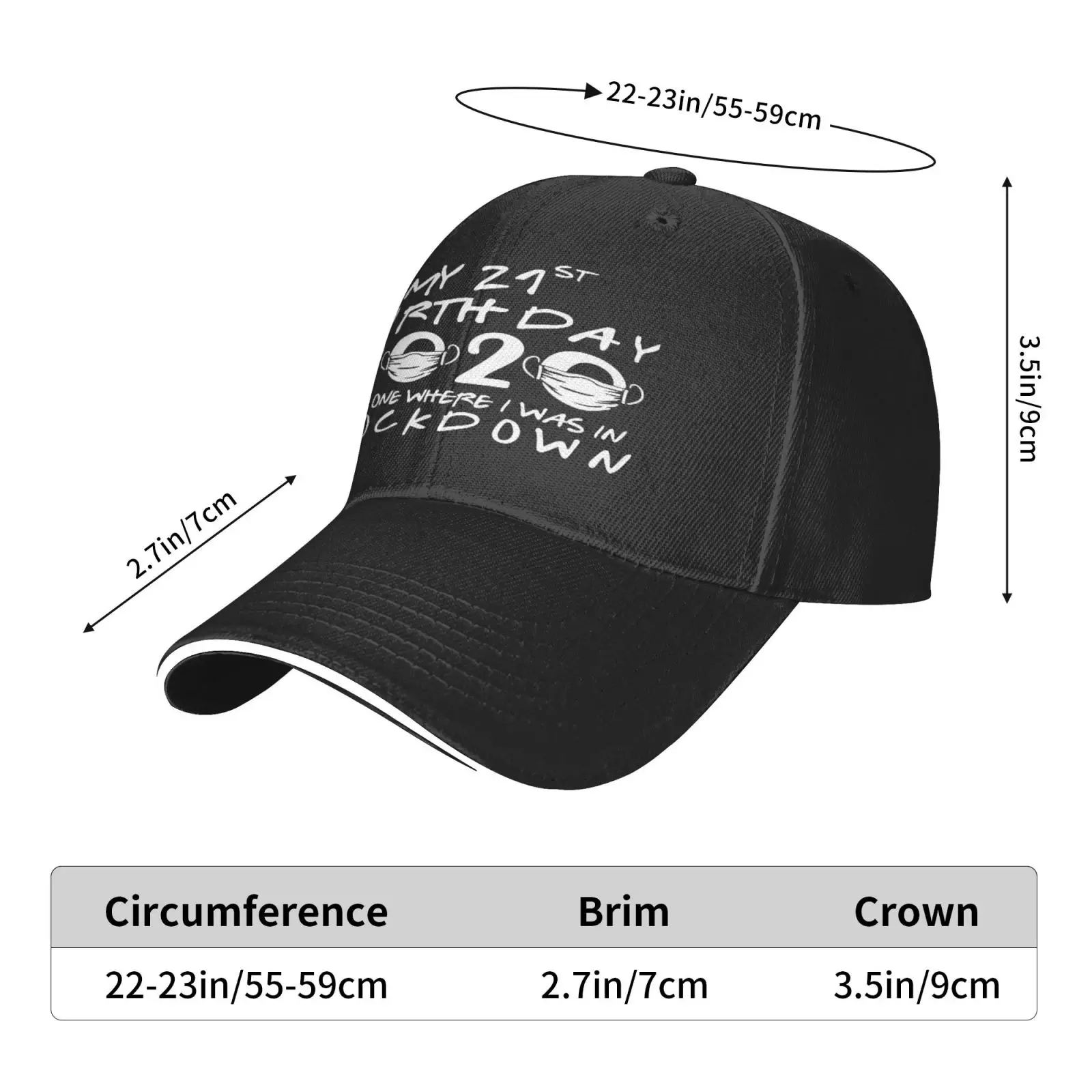 

My 21st Birthday In Quarantine Lockdown 6165 Baseball Caps Hood For Boys Beanie Hip Hop Men