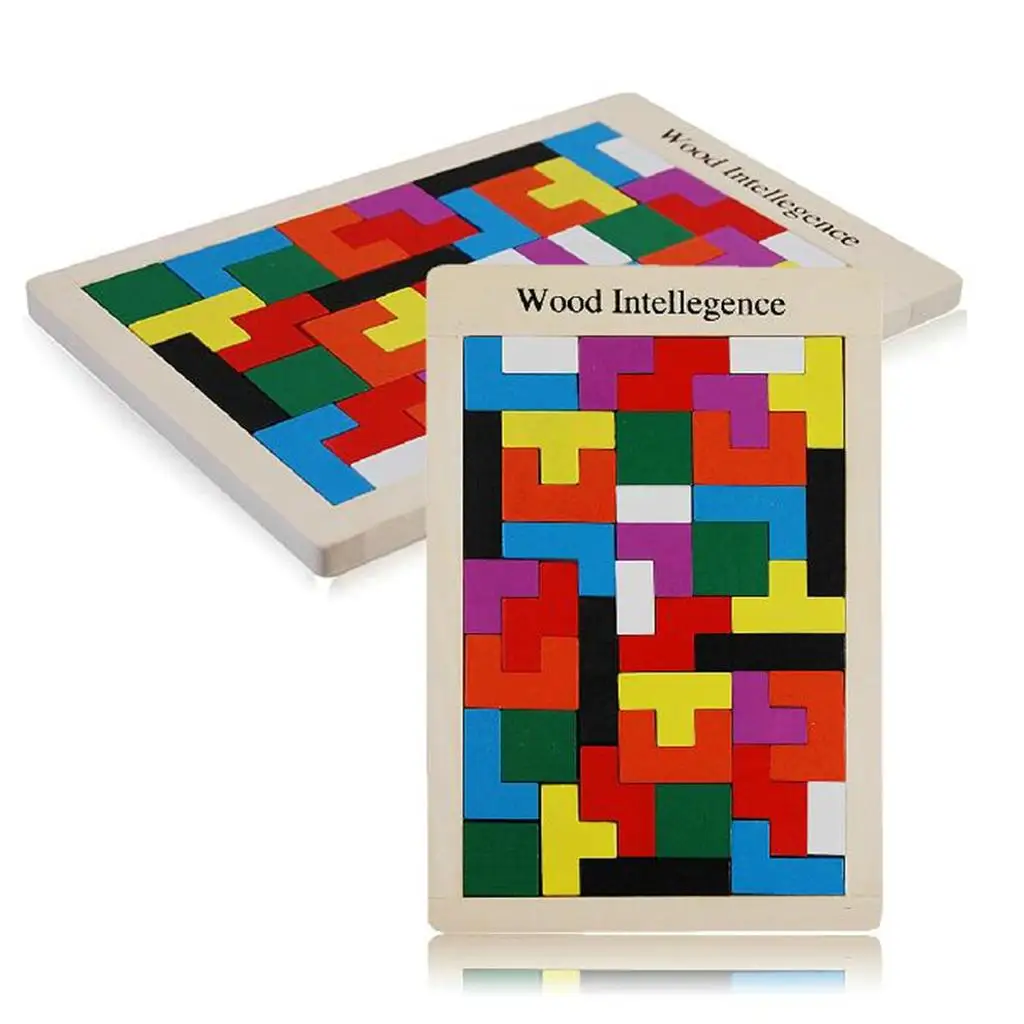 

Wooden Puzzle Brain Teasers Toy for Kids, Wood Puzzle Blocks, Jigsaw Puzzles, Wood Burr Tangram Jigsaw Toy Children