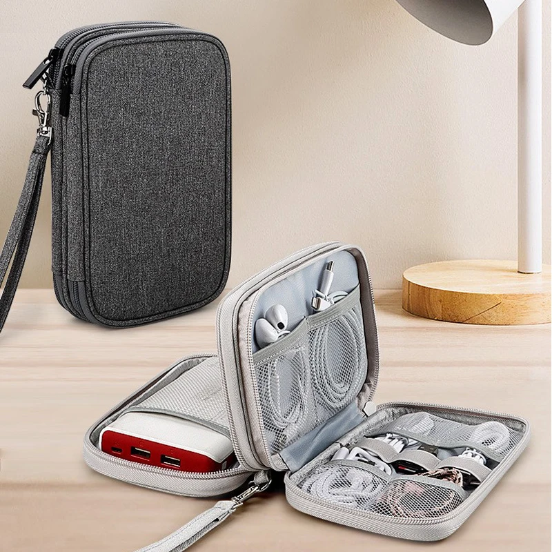 Digital accessories storage bag, multi-layer power supply, hard disk protection case, power bank, U disk, headset, data cable