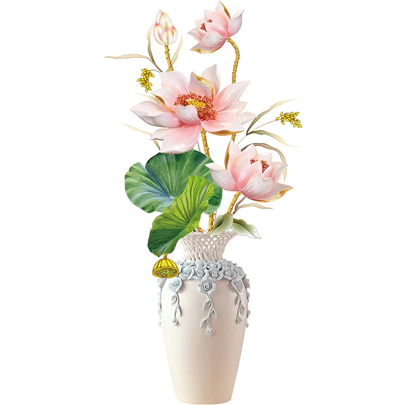 61*125 см Цветочная Наклейка на стену крышка вазы двери холодильника Наклейки для