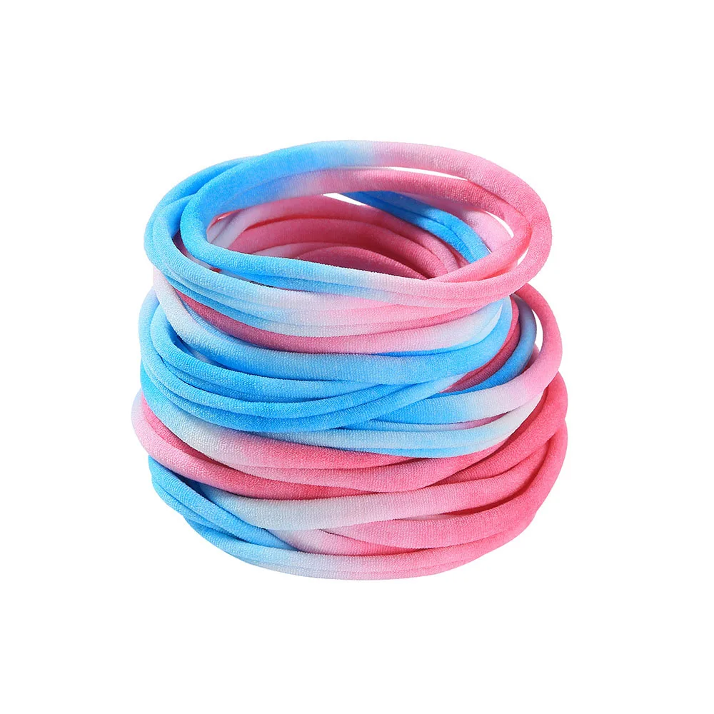 10 шт./пакет Радуга Цвет эластичный ободок Девушки Женщины Мягкий Цвет Фул Diy Набор нейлоновых волосяных веревочки держатель резиновые ленты аксессуары IBOWS